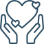 Heart-Hands-Icon für B2C-Commerce mit Online-Shop von Shopware